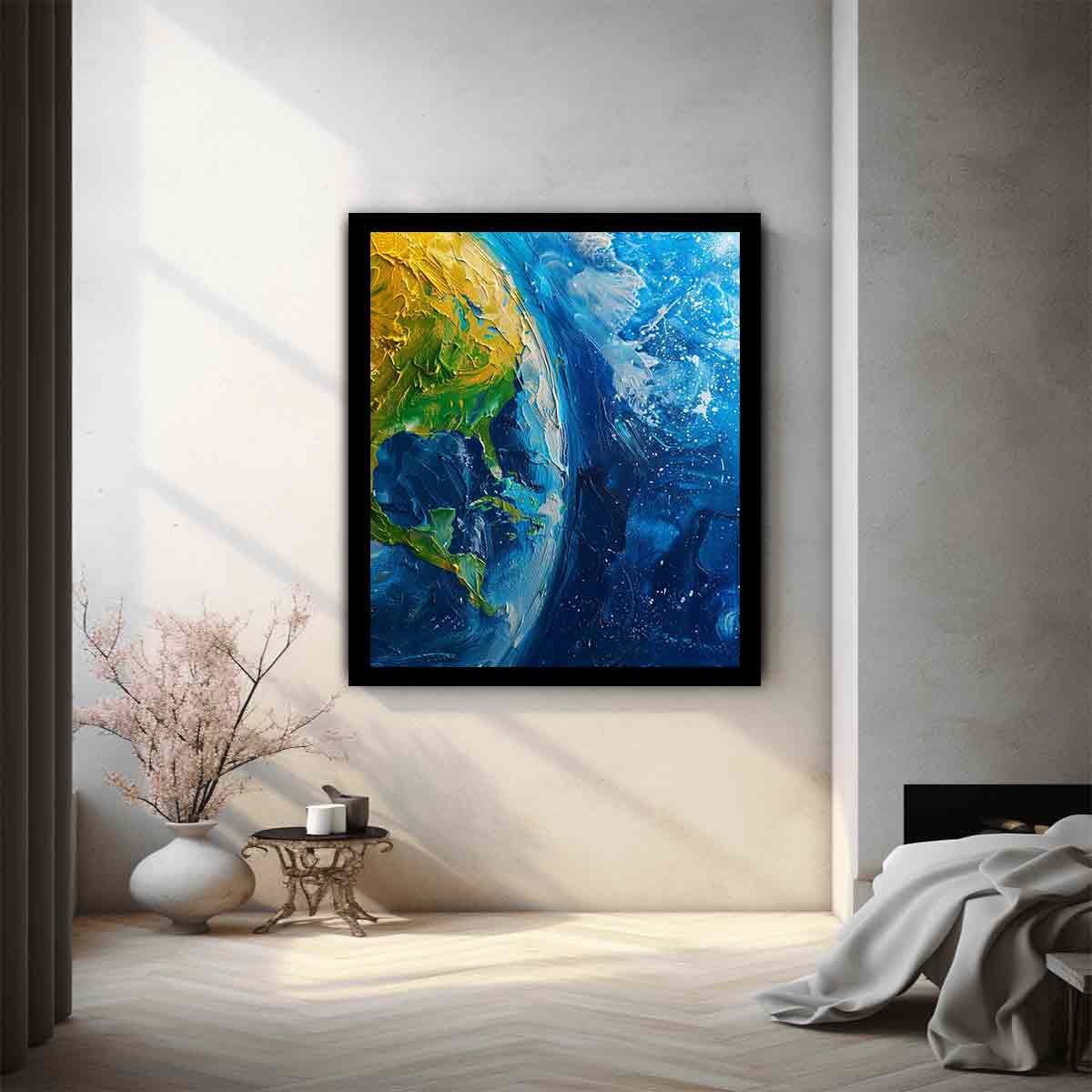 Blue Mother Earth painting  Canvas Art Print-1