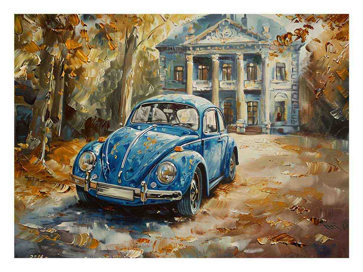 Beetle Canvas Painting Art Print-0