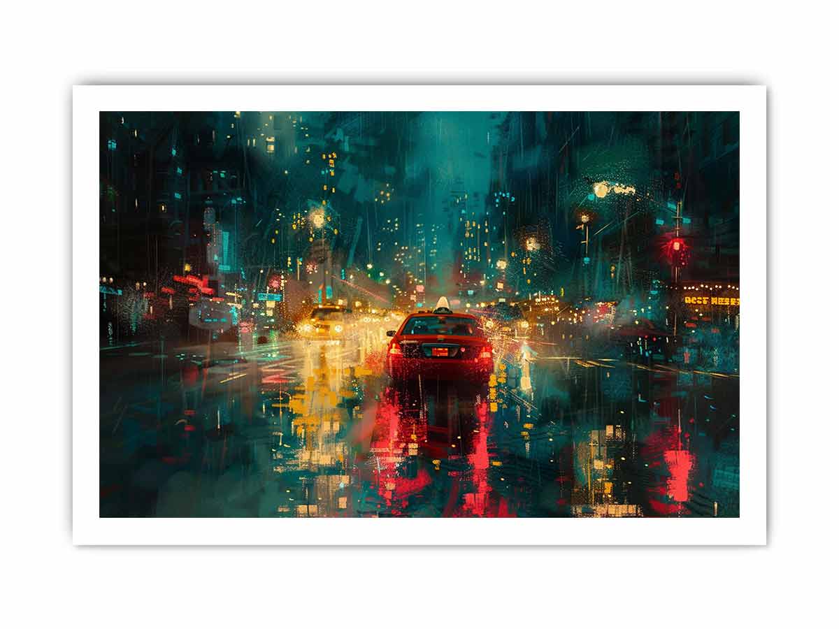 Rain Drive  Canvas Painting Art Print-8