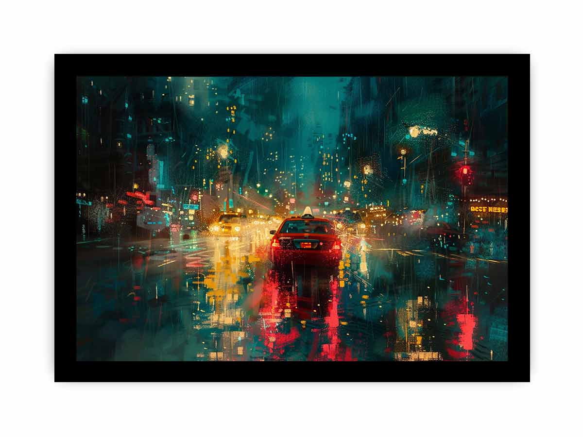 Rain Drive  Canvas Painting Art Print-7