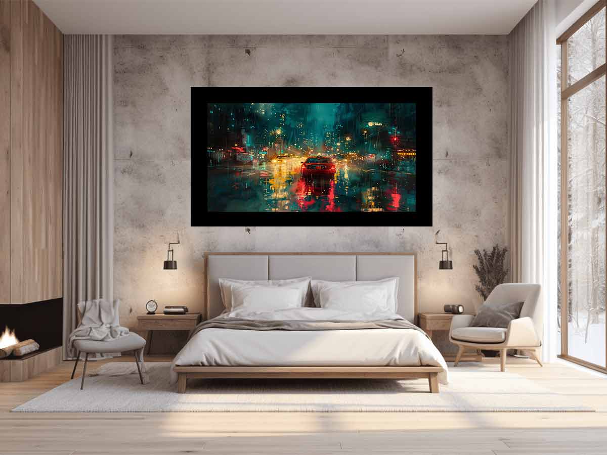 Rain Drive  Canvas Painting Art Print-1