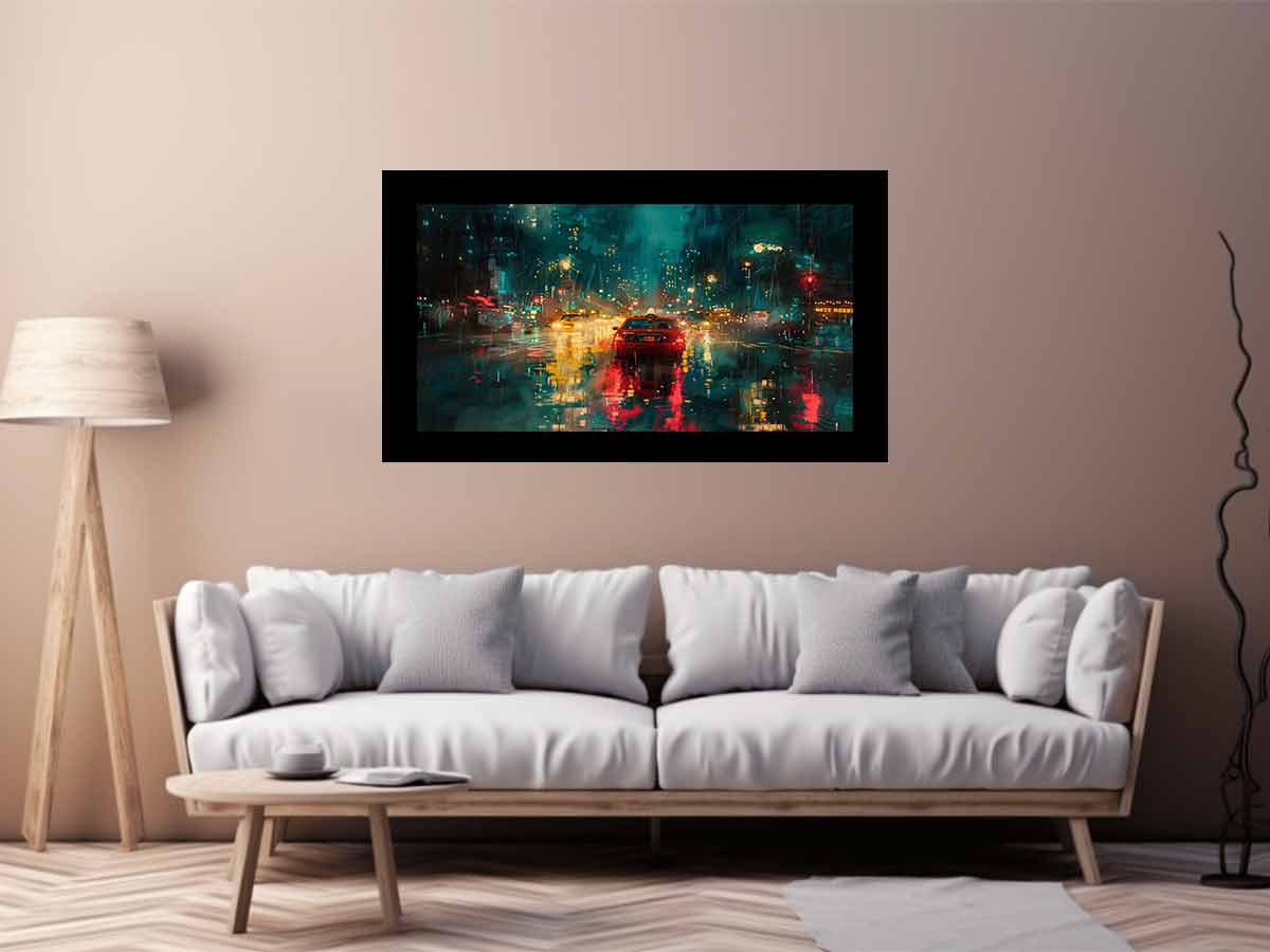 Rain Drive  Canvas Painting Art Print-2