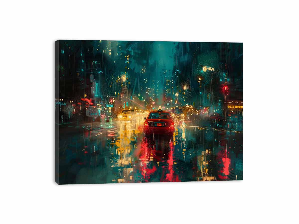 Rain Drive  Canvas Painting Art Print-3