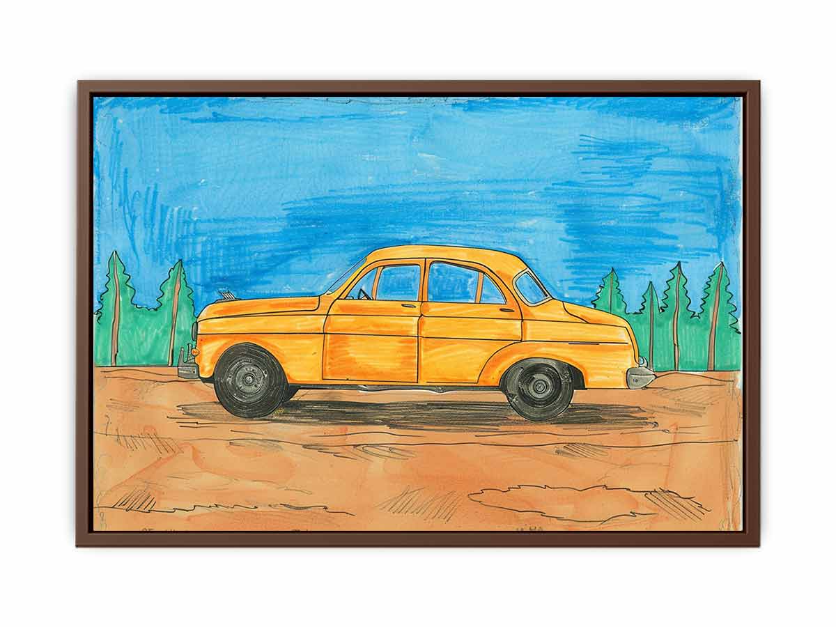Cute Taxi Canvas Painting Art Print-6