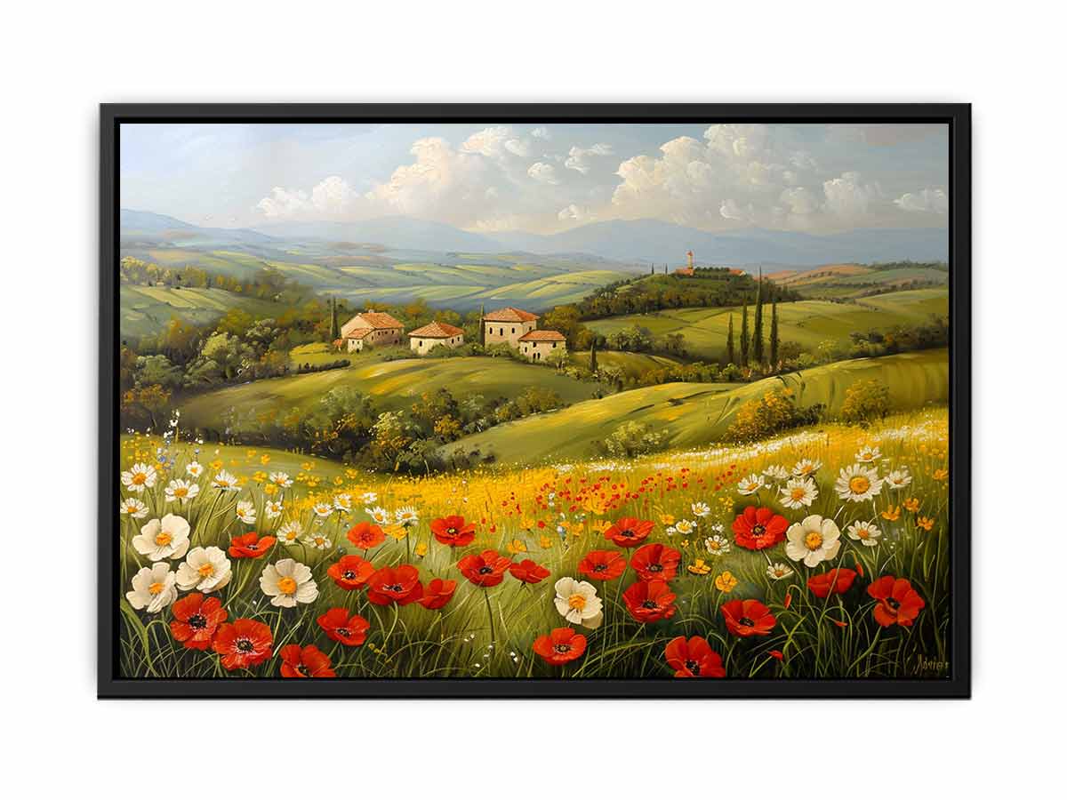 Sunflower Field Canvas Painting Art Print-4
