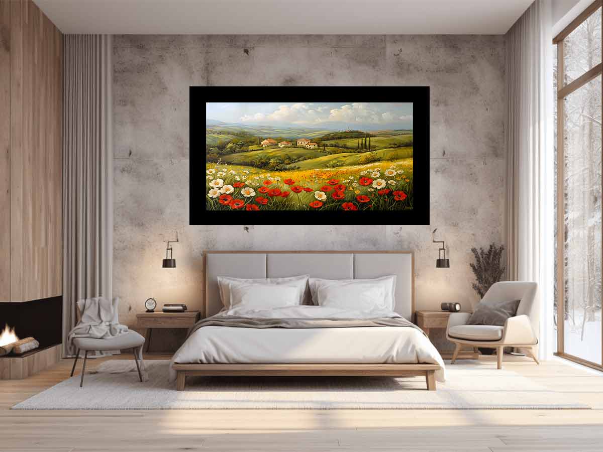 Sunflower Field Canvas Painting Art Print-1