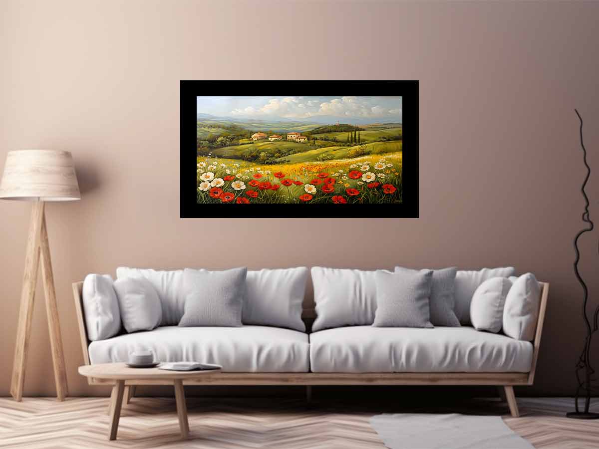 Sunflower Field Canvas Painting Art Print-2
