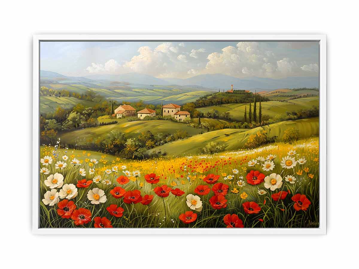 Sunflower Field Canvas Painting Art Print-5