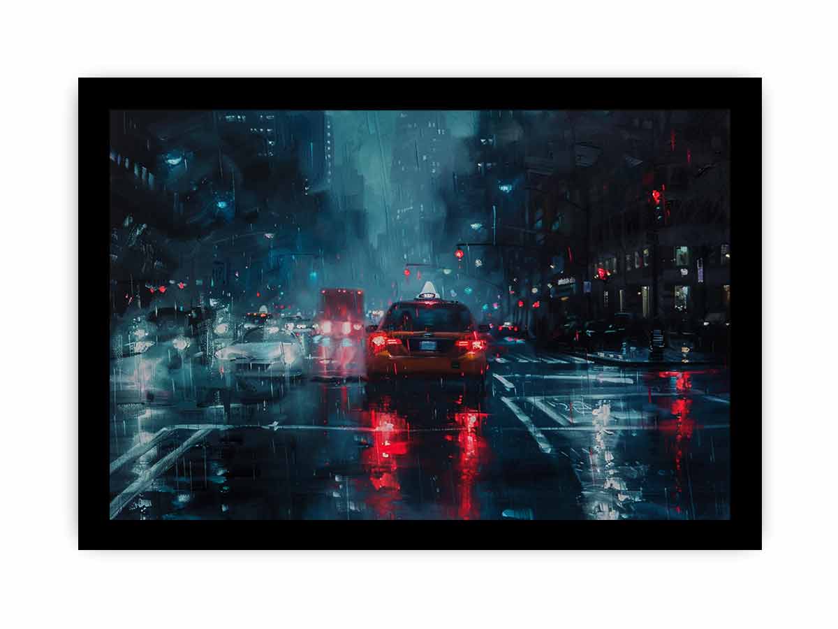 Rain Drive   Canvas Painting Art Print-7