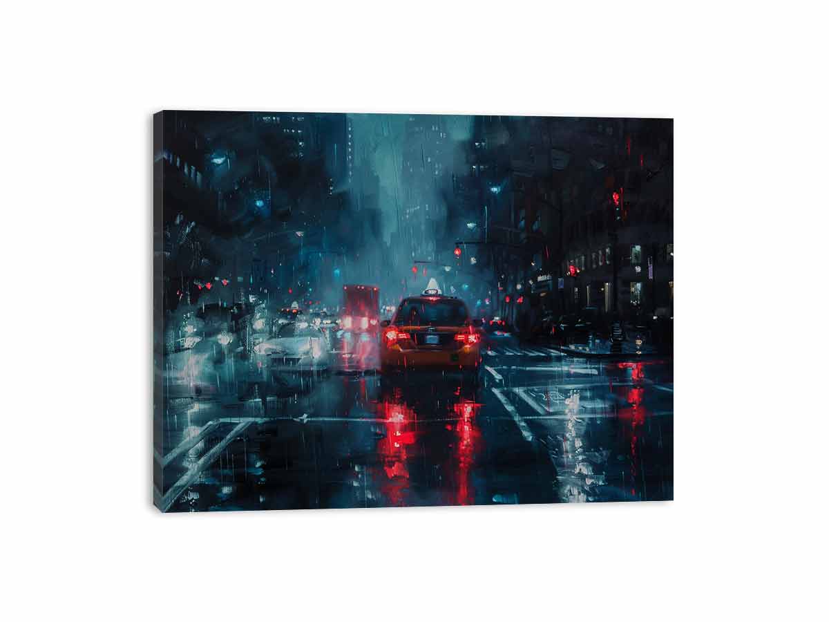 Rain Drive   Canvas Painting Art Print-3