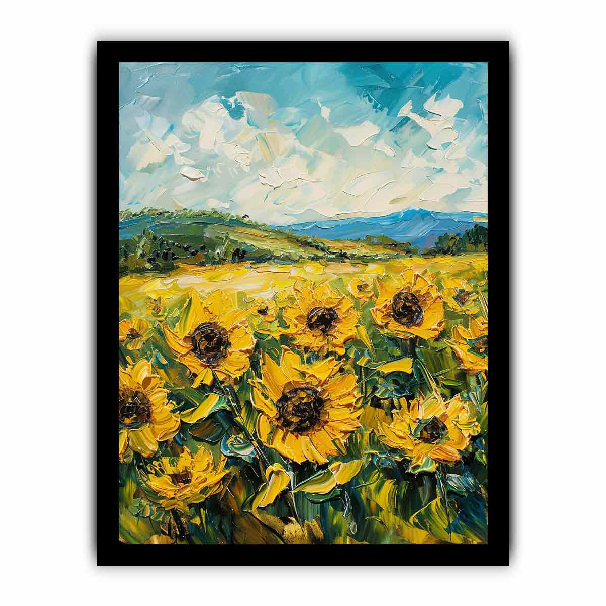 Sunflowers  Canvas Painting Art Print-7