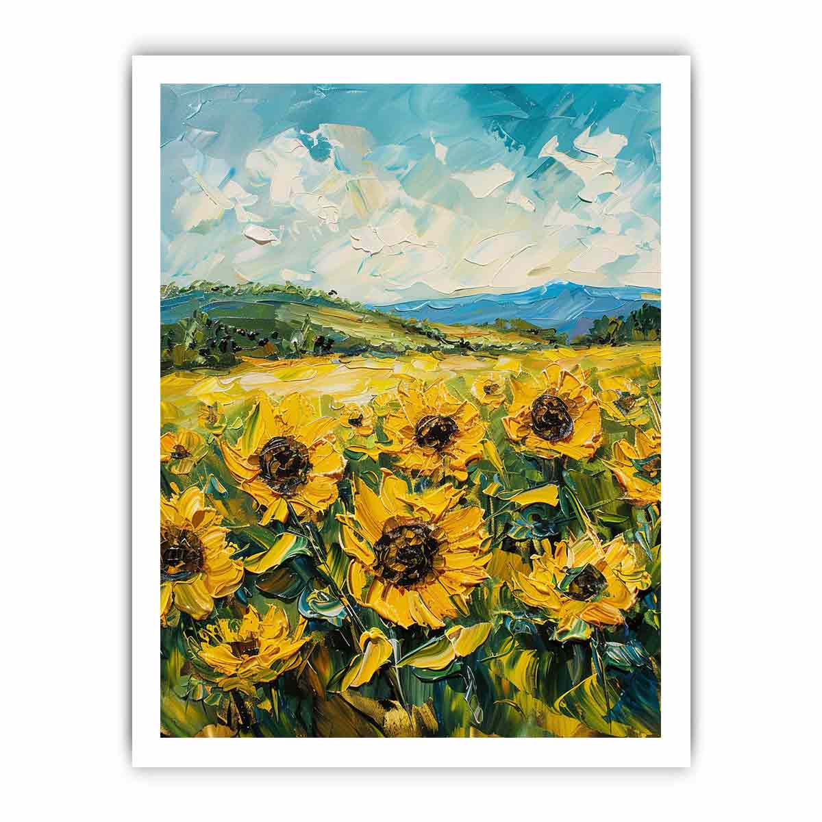 Sunflowers  Canvas Painting Art Print-8