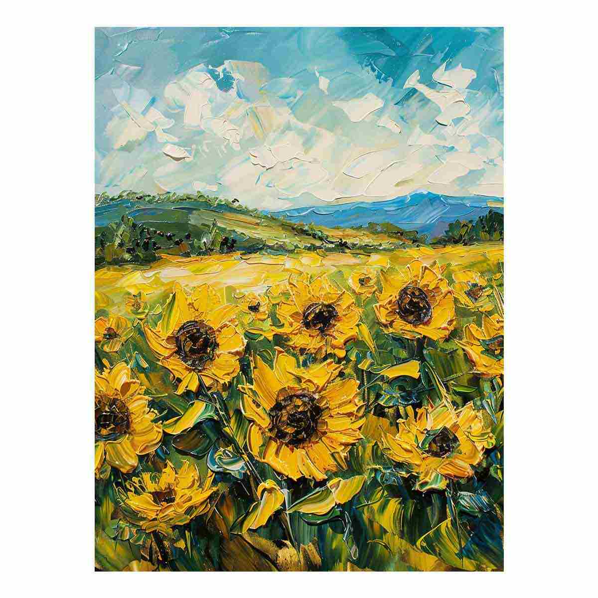 Sunflowers  Canvas Painting Art Print-0
