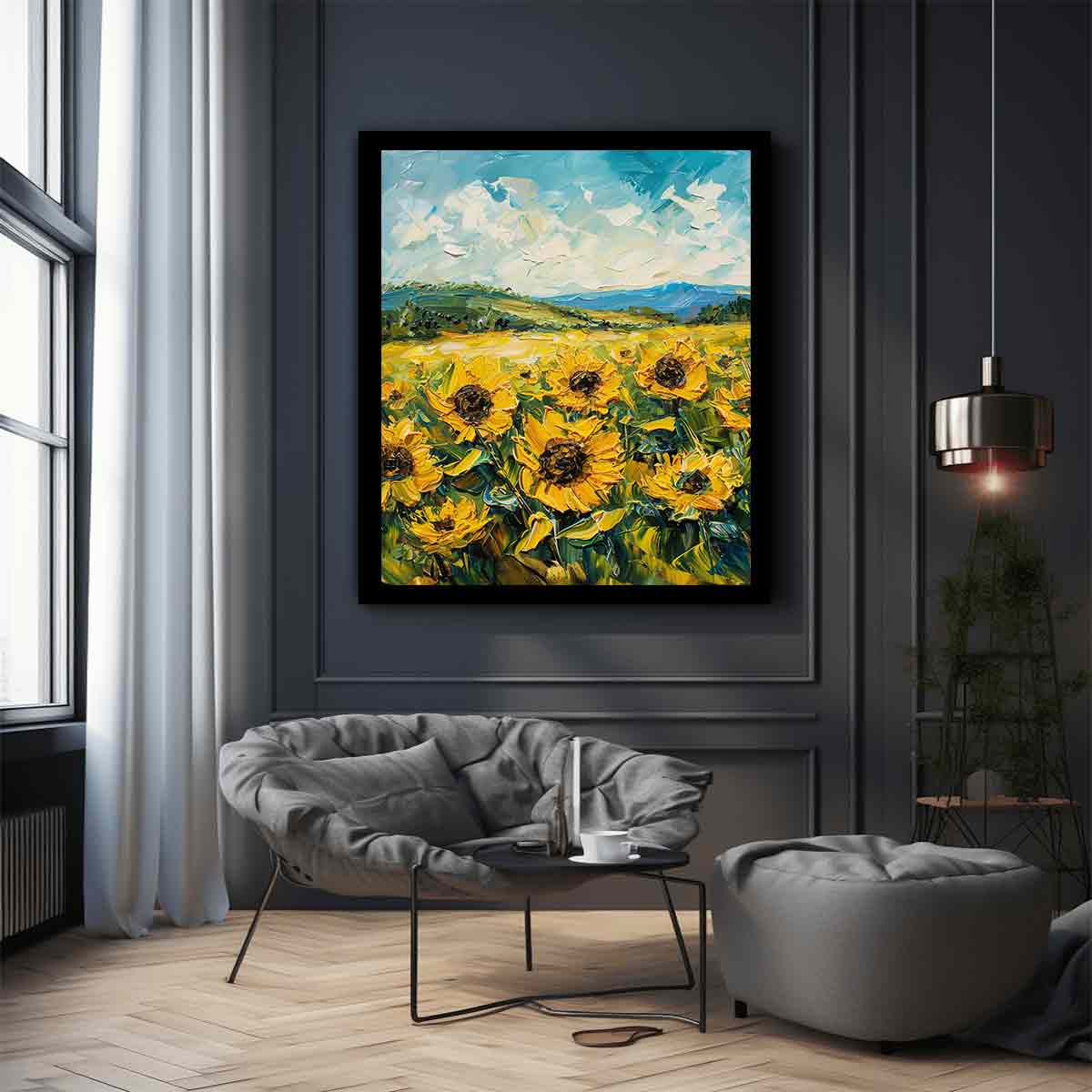 Sunflowers  Canvas Painting Art Print-2