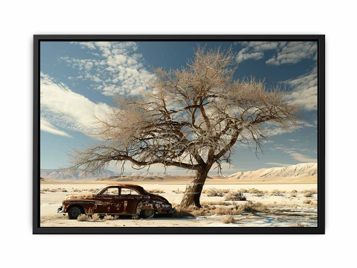 Desert Car Parking  Canvas Art Print-4