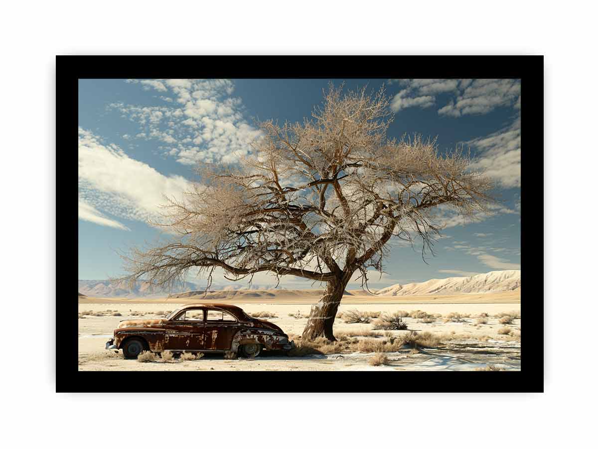Desert Car Parking  Canvas Art Print-7