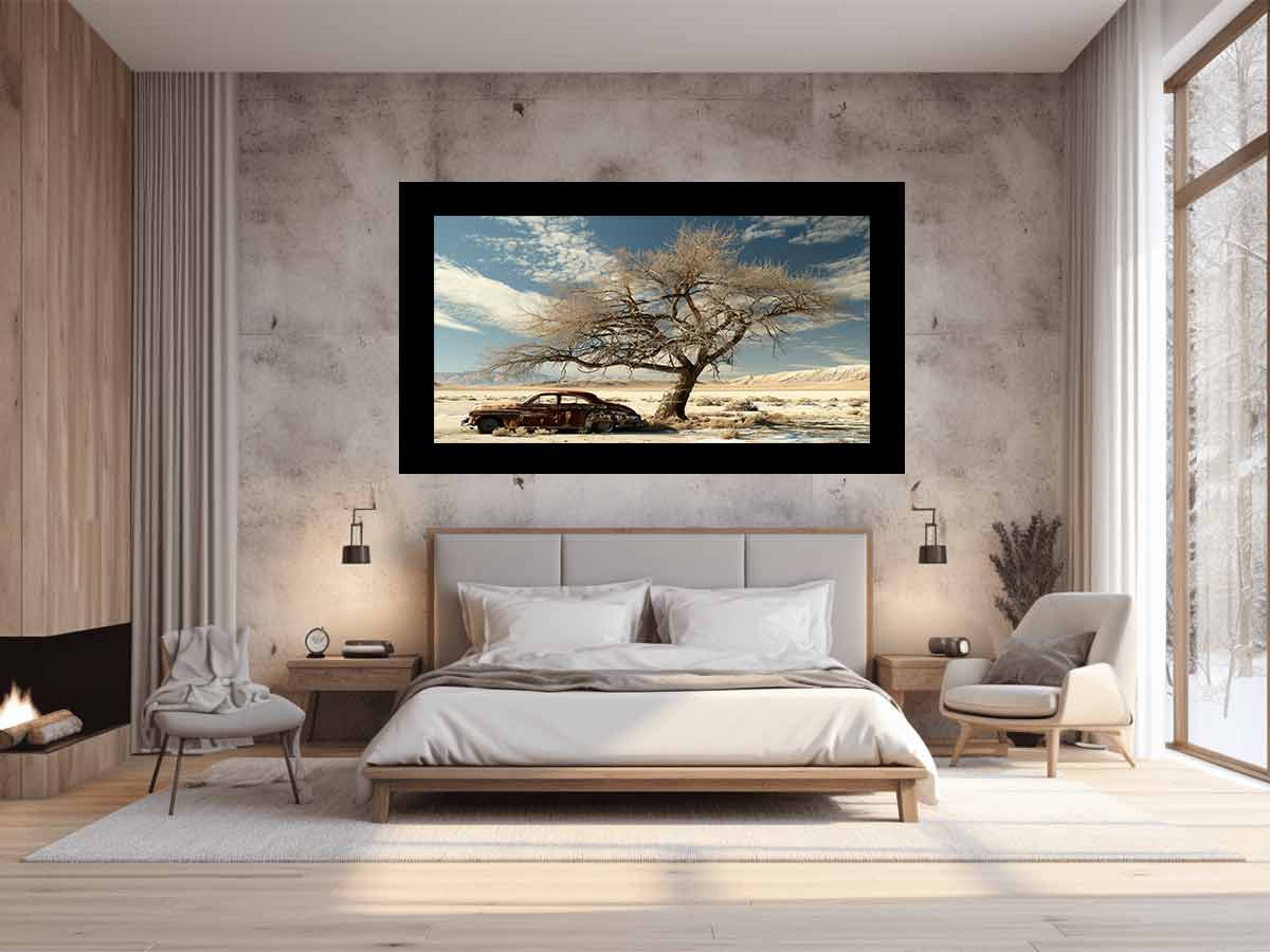 Desert Car Parking  Canvas Art Print-1