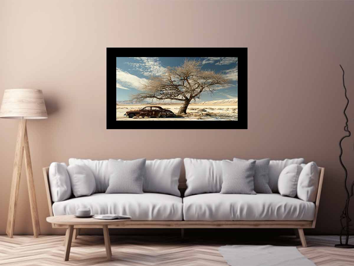 Desert Car Parking  Canvas Art Print-2