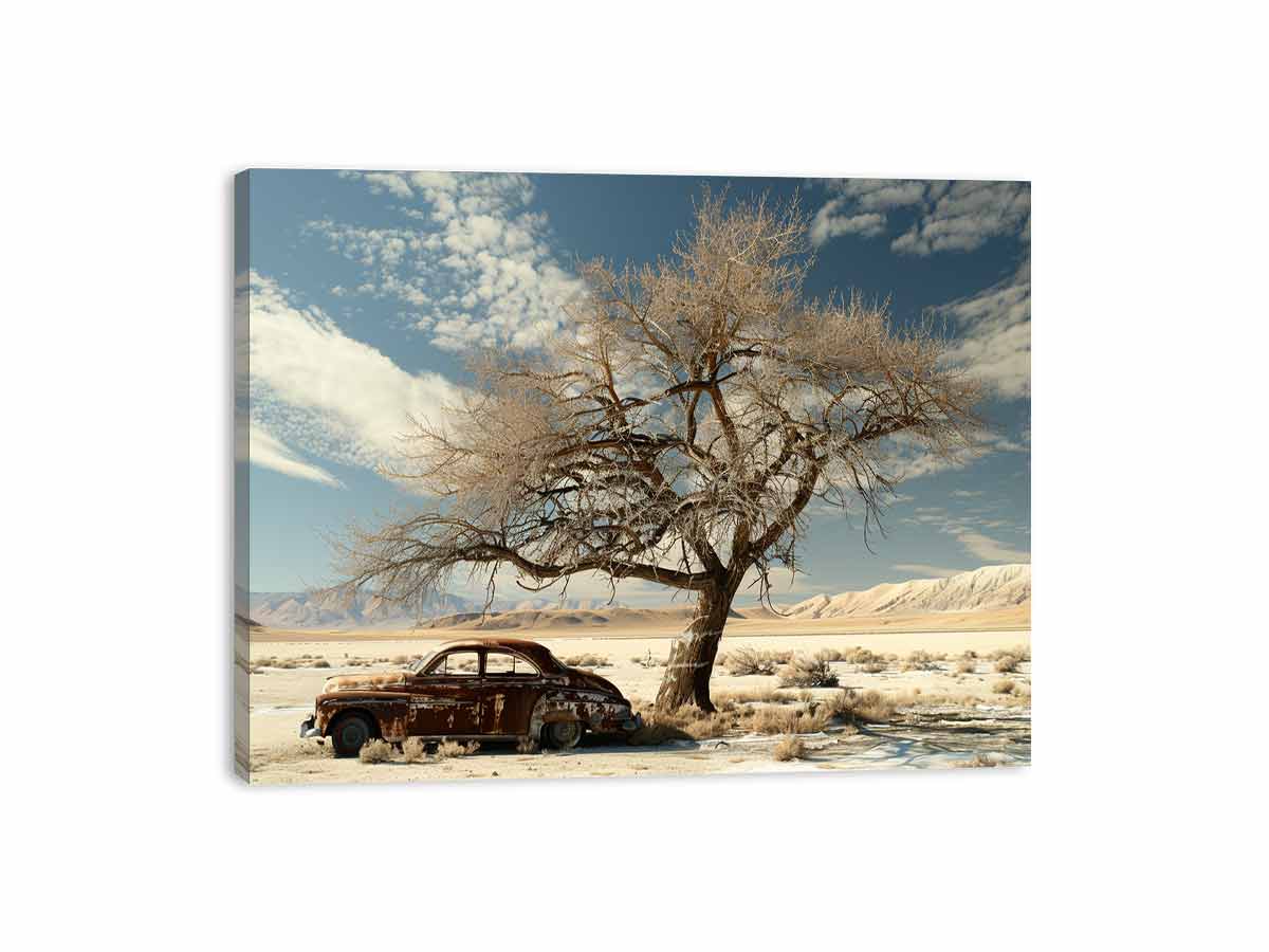 Desert Car Parking  Canvas Art Print-3