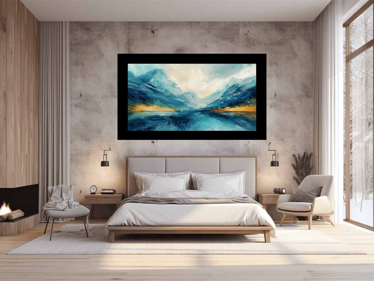 Cool Lake Canvas Painting Art Print-1