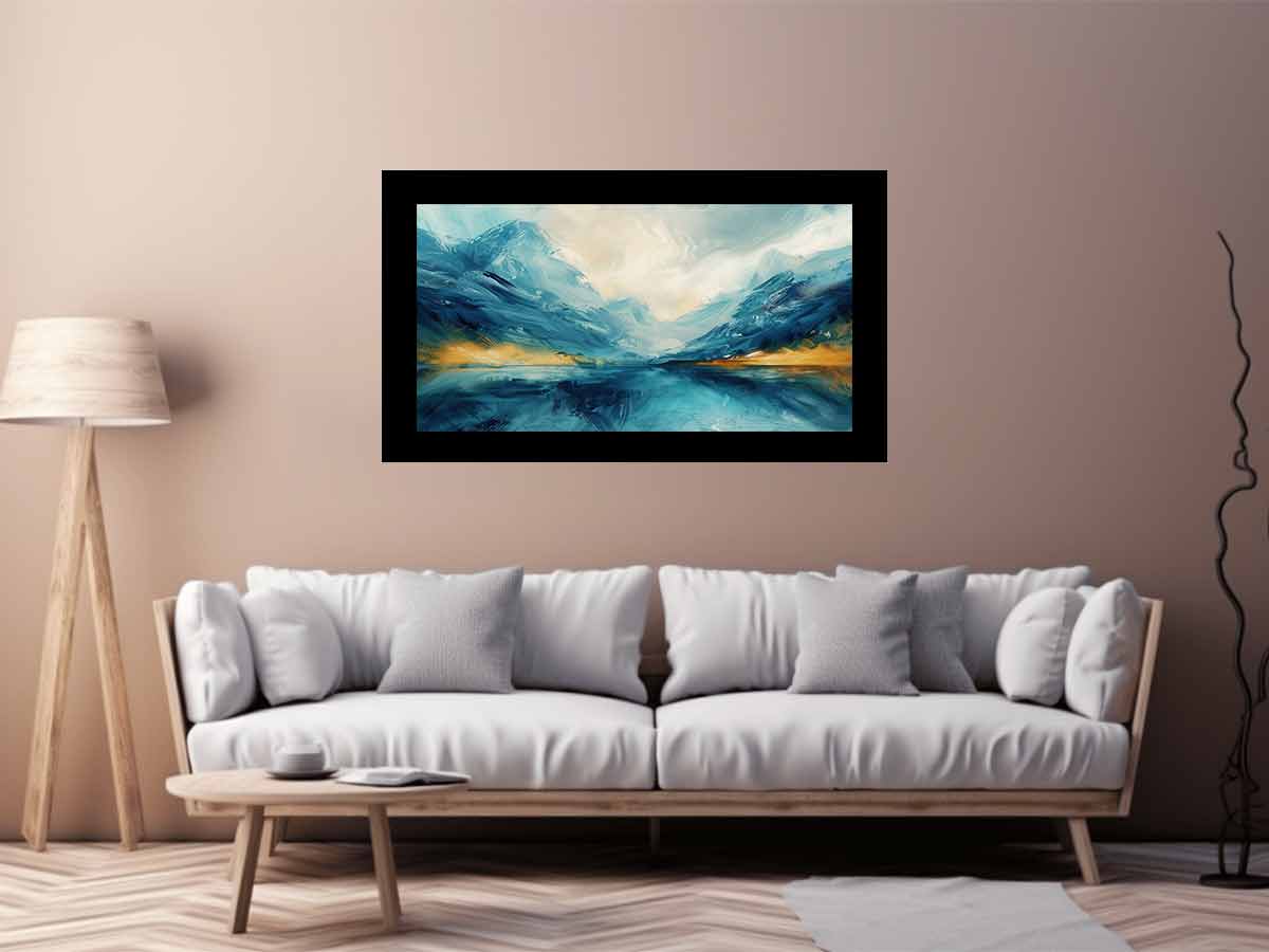 Cool Lake Canvas Painting Art Print-2