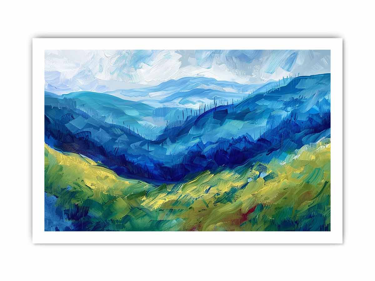 Blue Mountians Canvas Painting Art Print-8