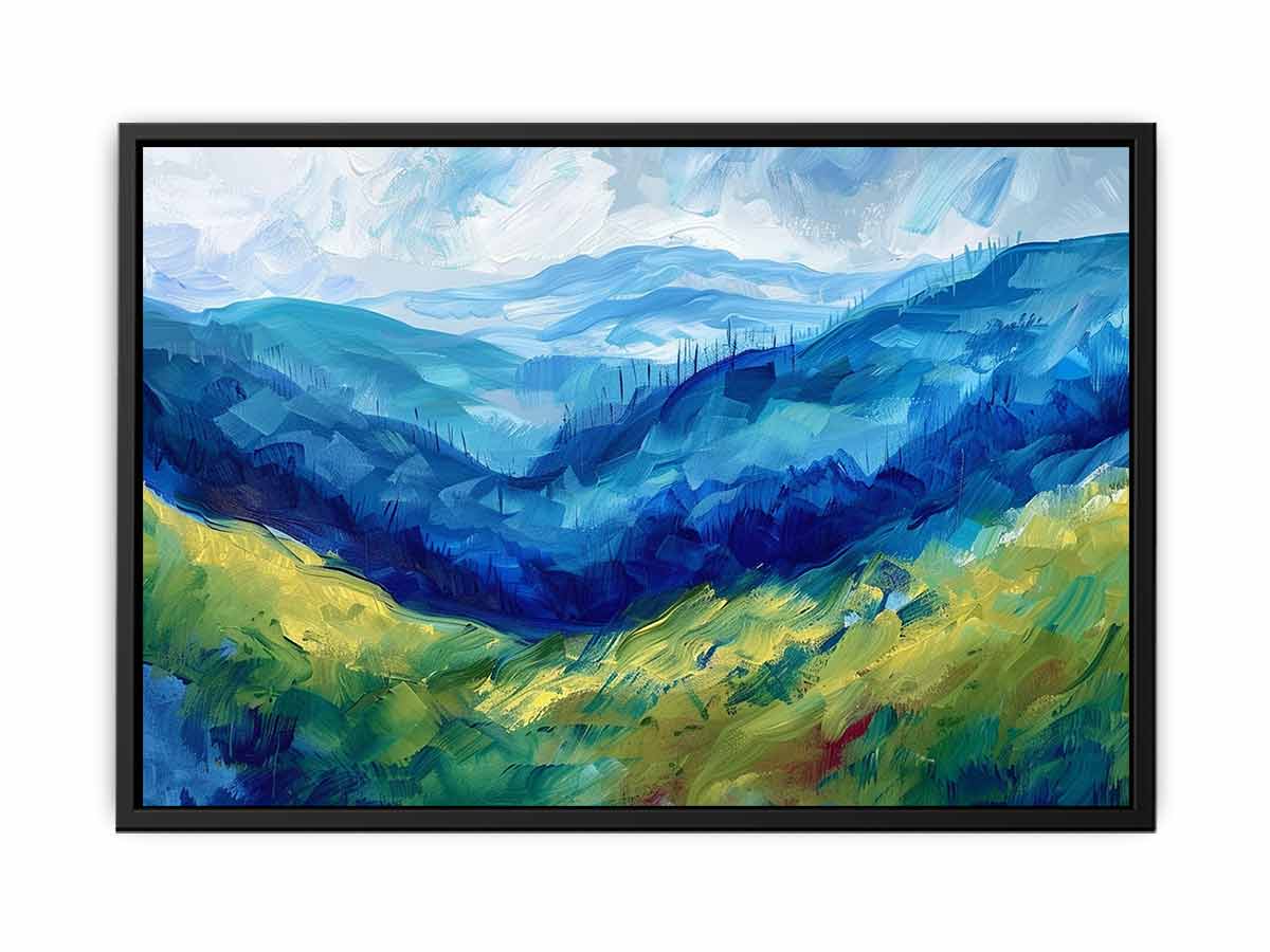 Blue Mountians Canvas Painting Art Print-4