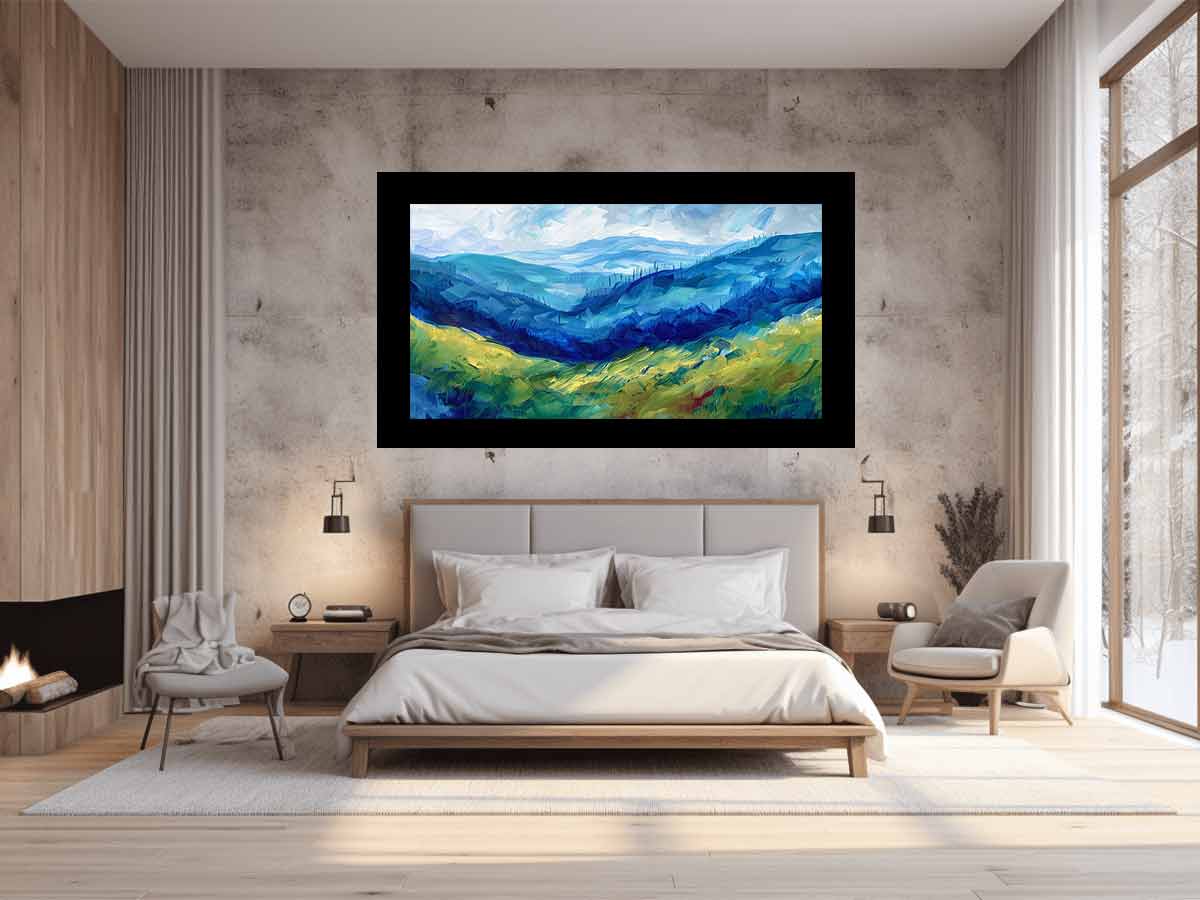 Blue Mountians Canvas Painting Art Print-1