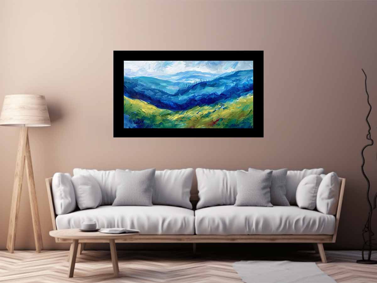 Blue Mountians Canvas Painting Art Print-2