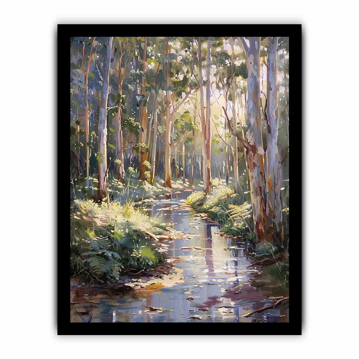 Beautiful Creek  Canvas Painting Art Print-7
