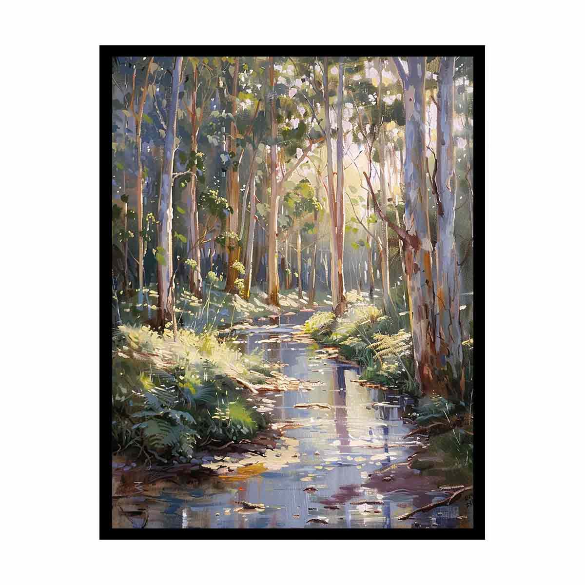 Beautiful Creek  Canvas Painting Art Print-4