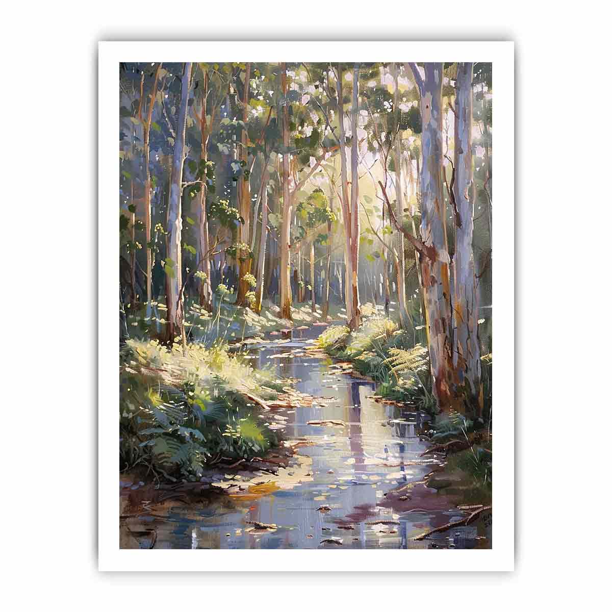 Beautiful Creek  Canvas Painting Art Print-8