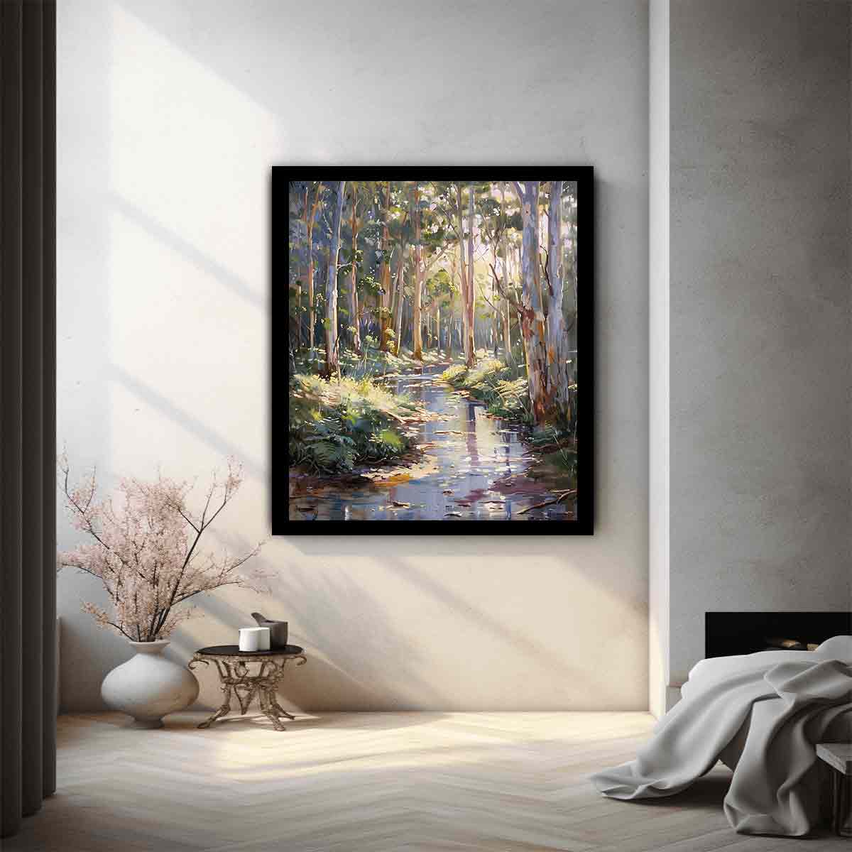 Beautiful Creek  Canvas Painting Art Print-1