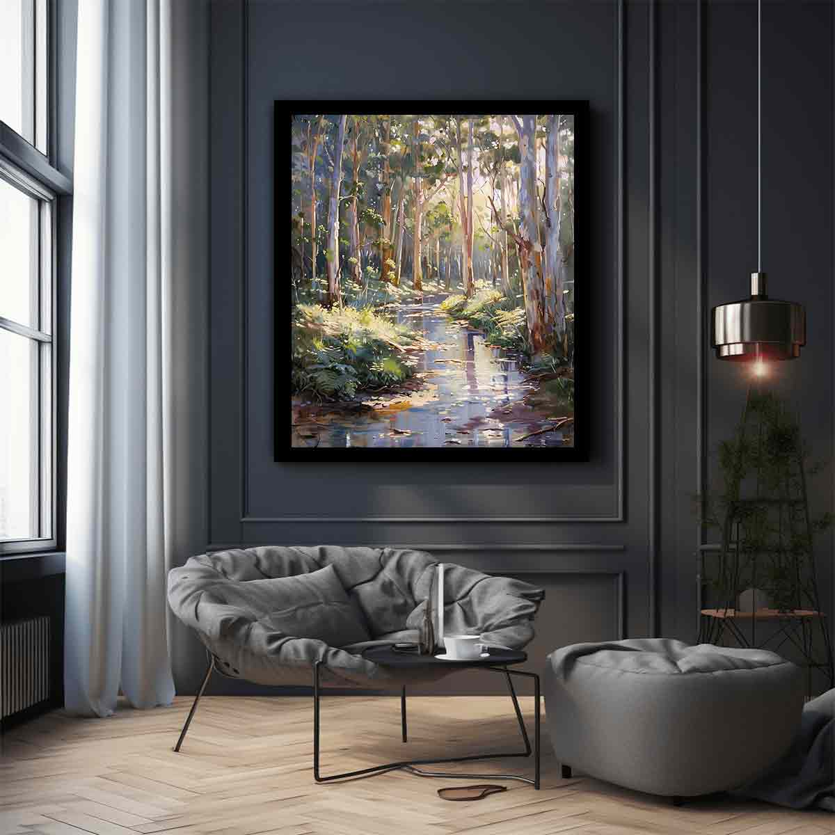 Beautiful Creek  Canvas Painting Art Print-2