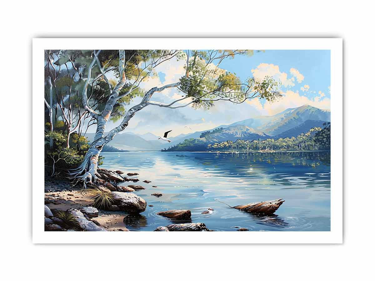 Lake  Canvas Painting Art Print-8