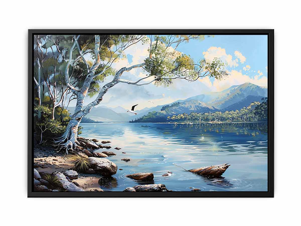 Lake  Canvas Painting Art Print-4