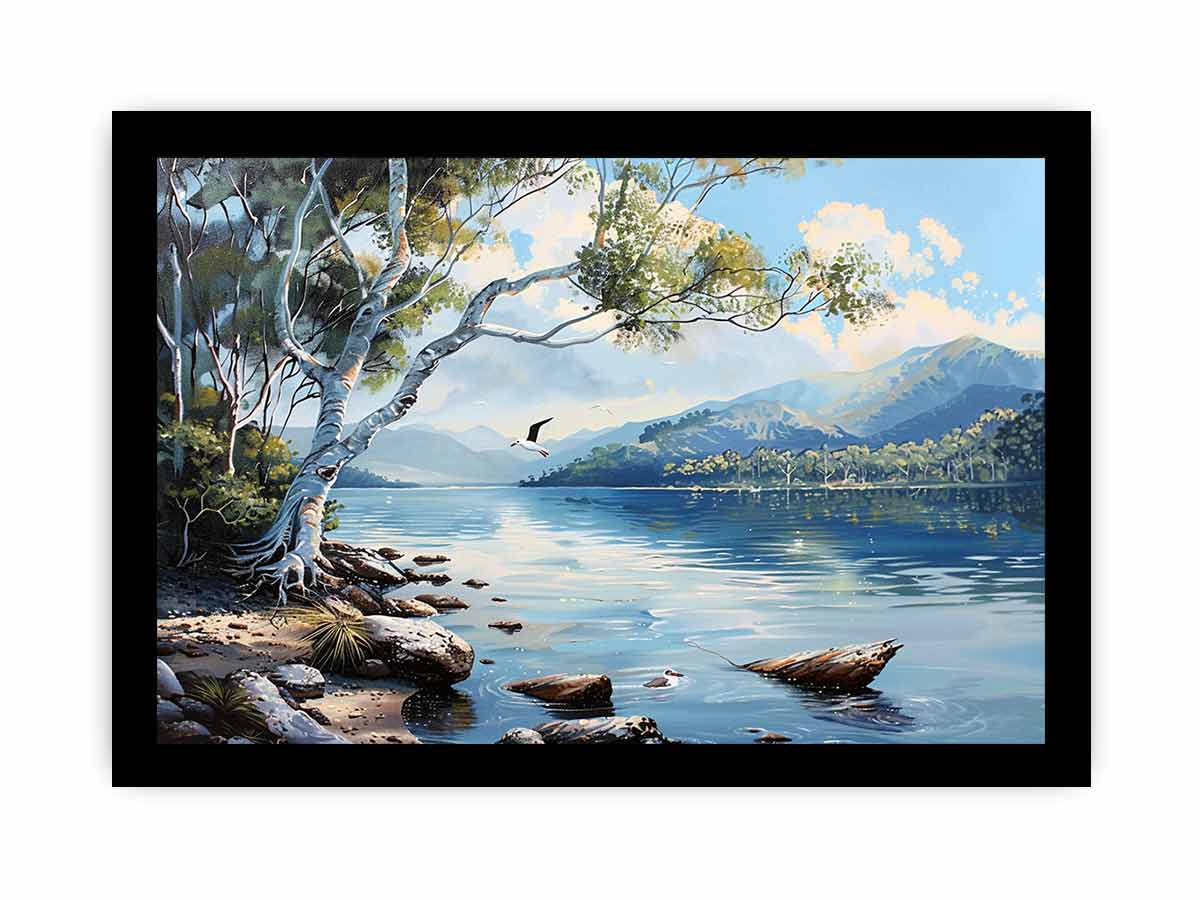 Lake  Canvas Painting Art Print-7
