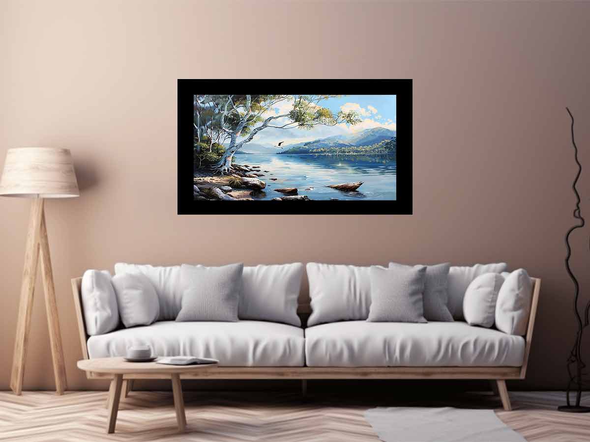 Lake  Canvas Painting Art Print-2