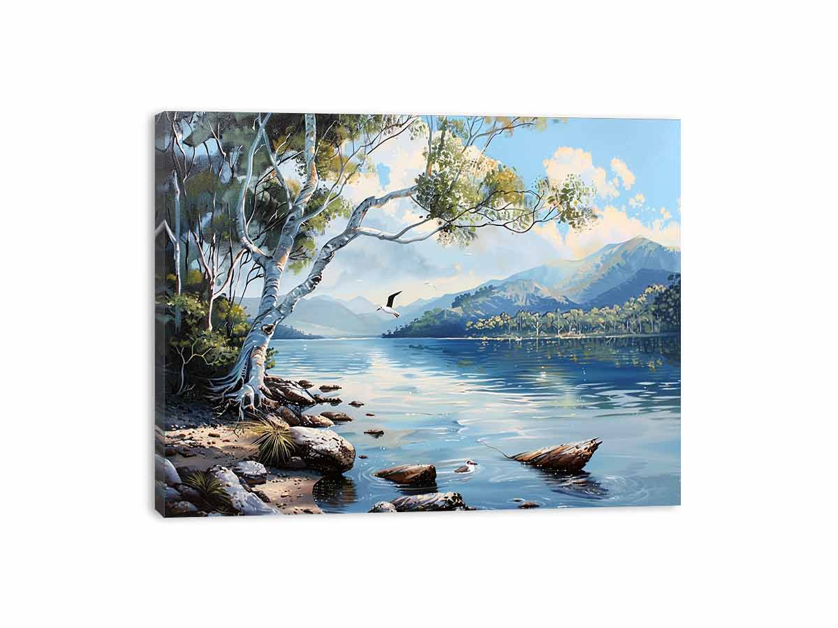 Lake  Canvas Painting Art Print-3