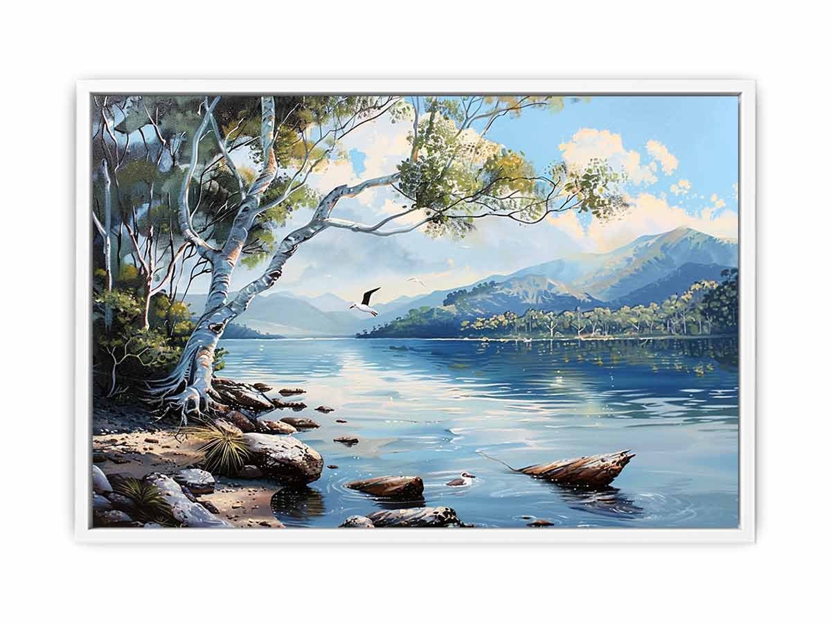 Lake  Canvas Painting Art Print-5