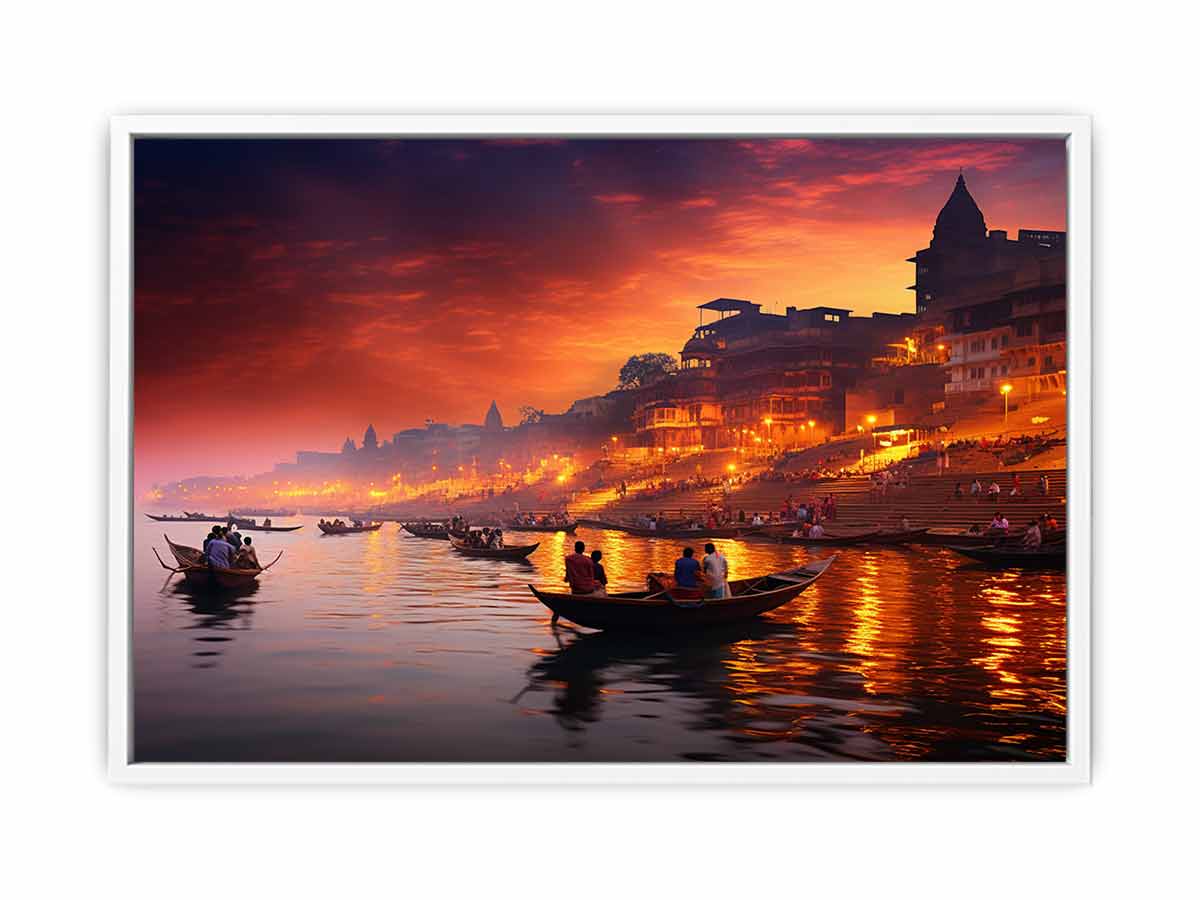 Varanasi Ganga Canvas Art Print-5