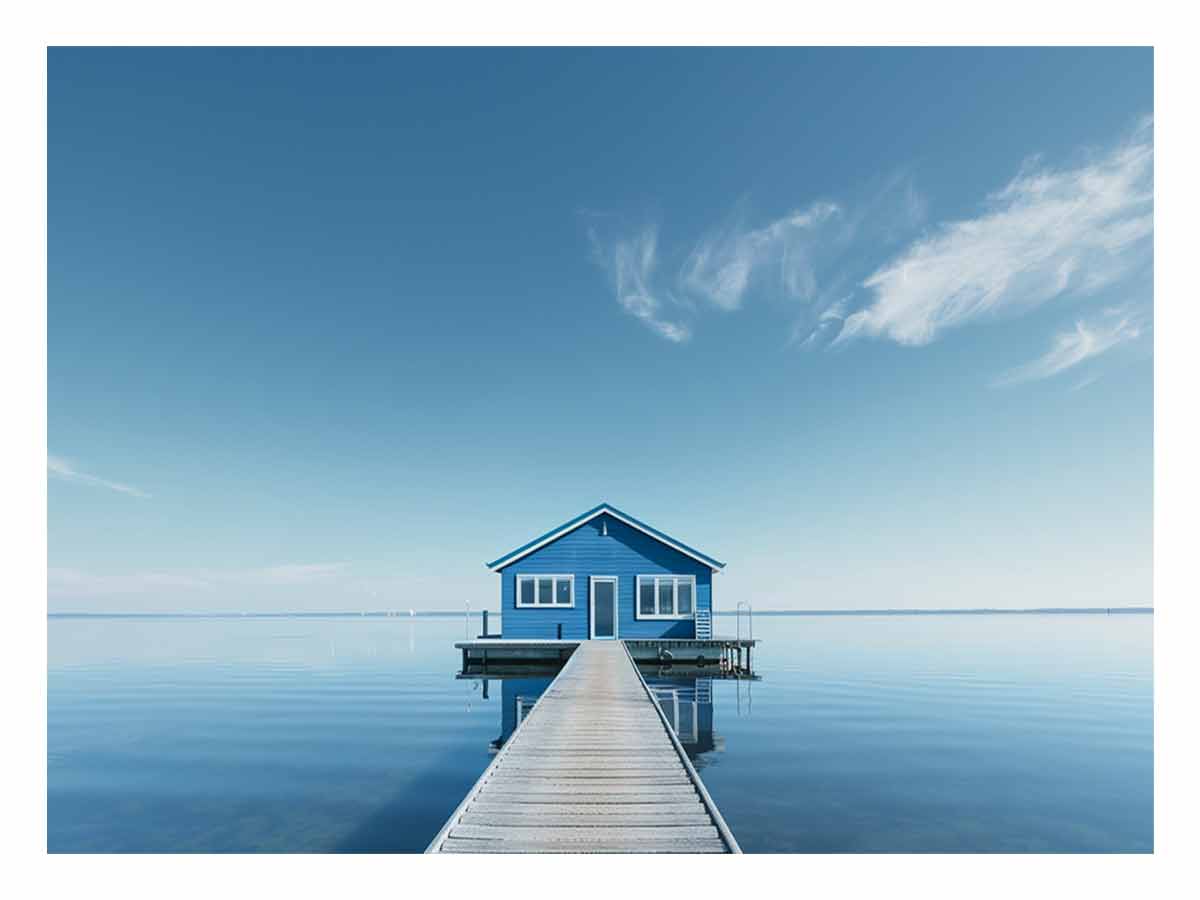 Serene House Canvas Artwork  Print-0