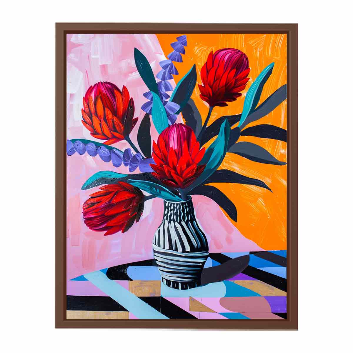 Waratah  Flower and Vase  Canvas Art Print-6