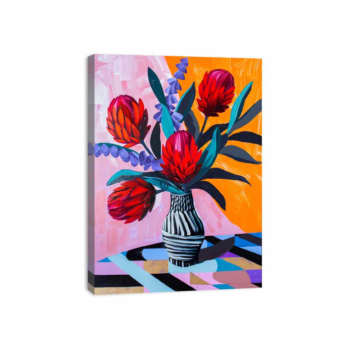 Waratah  Flower and Vase  Canvas Art Print-3