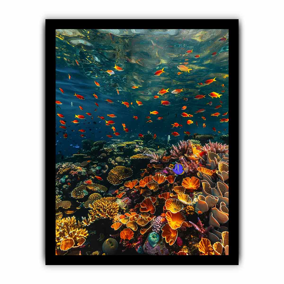 Underwater Canvas Painting Art Print-7