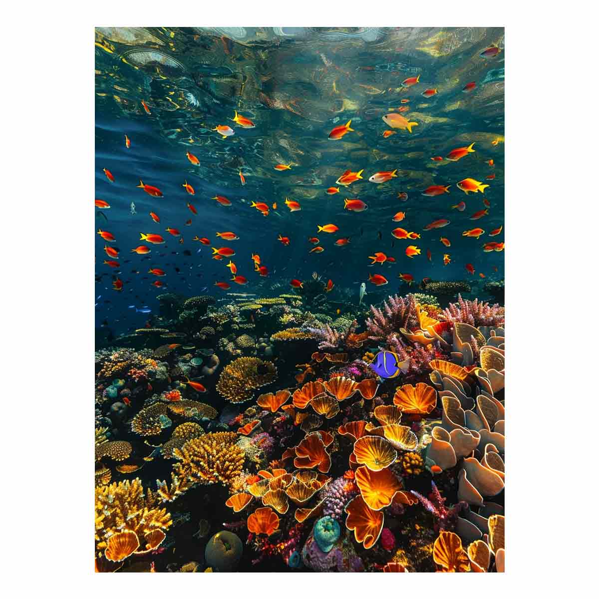 Underwater Canvas Painting Art Print-0
