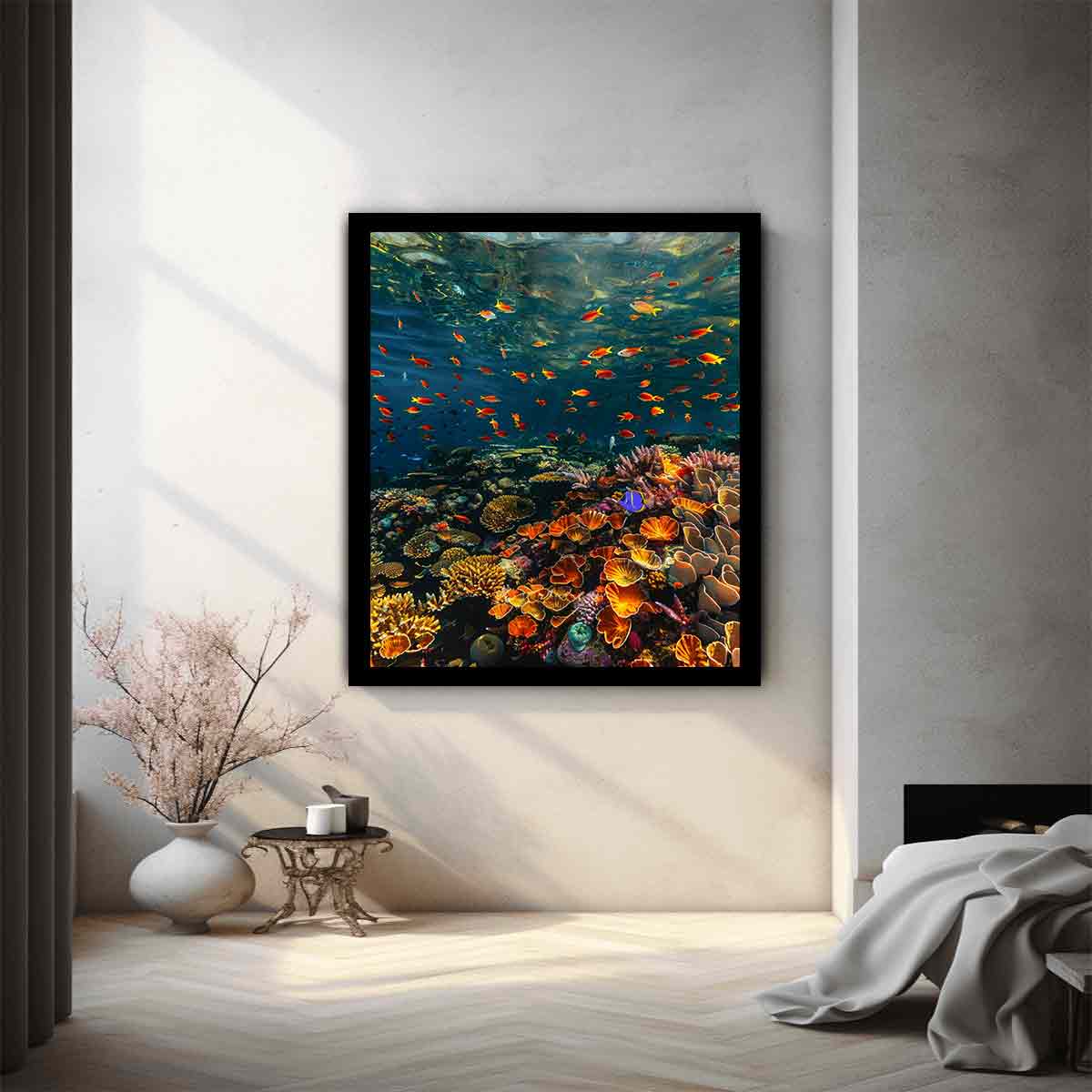 Underwater Canvas Painting Art Print-1
