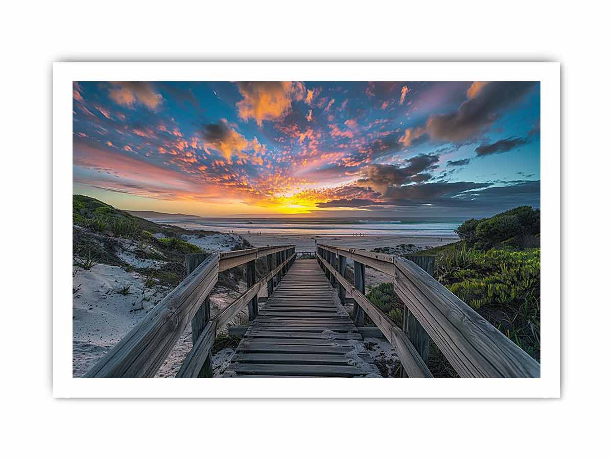 Walkway To Beach Canvas Painting Art Print-8