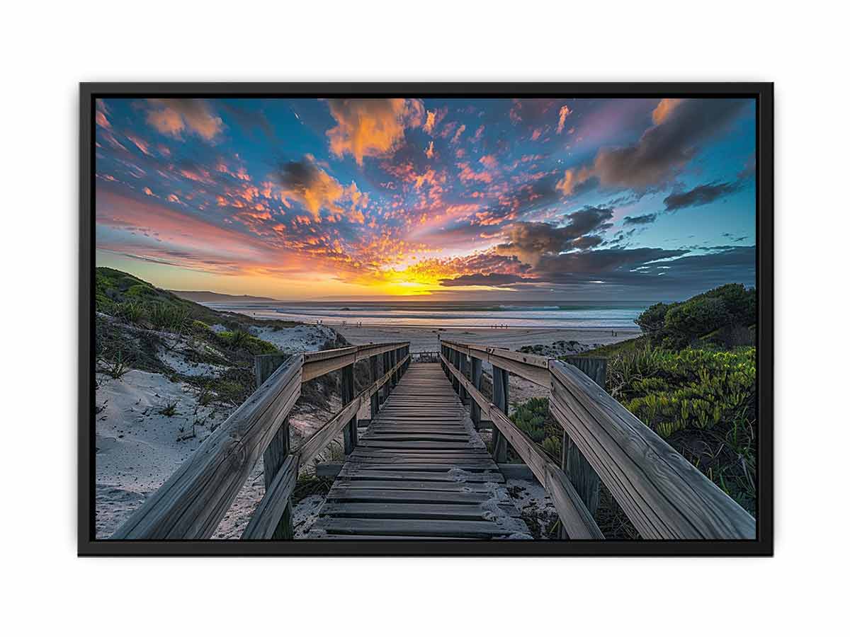Walkway To Beach Canvas Painting Art Print-4