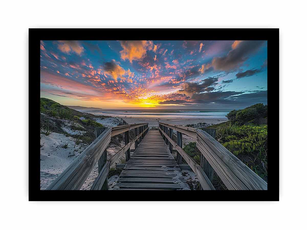 Walkway To Beach Canvas Painting Art Print-7
